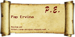 Pap Ervina névjegykártya